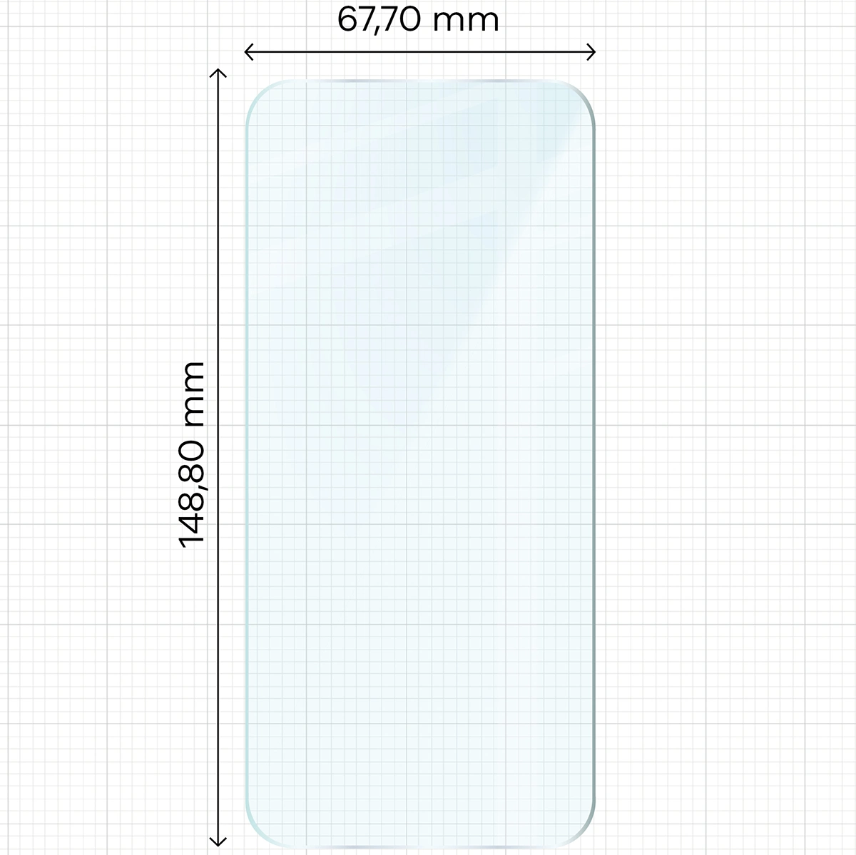 Wymiary szkła Bizon Glass Clear na miarce